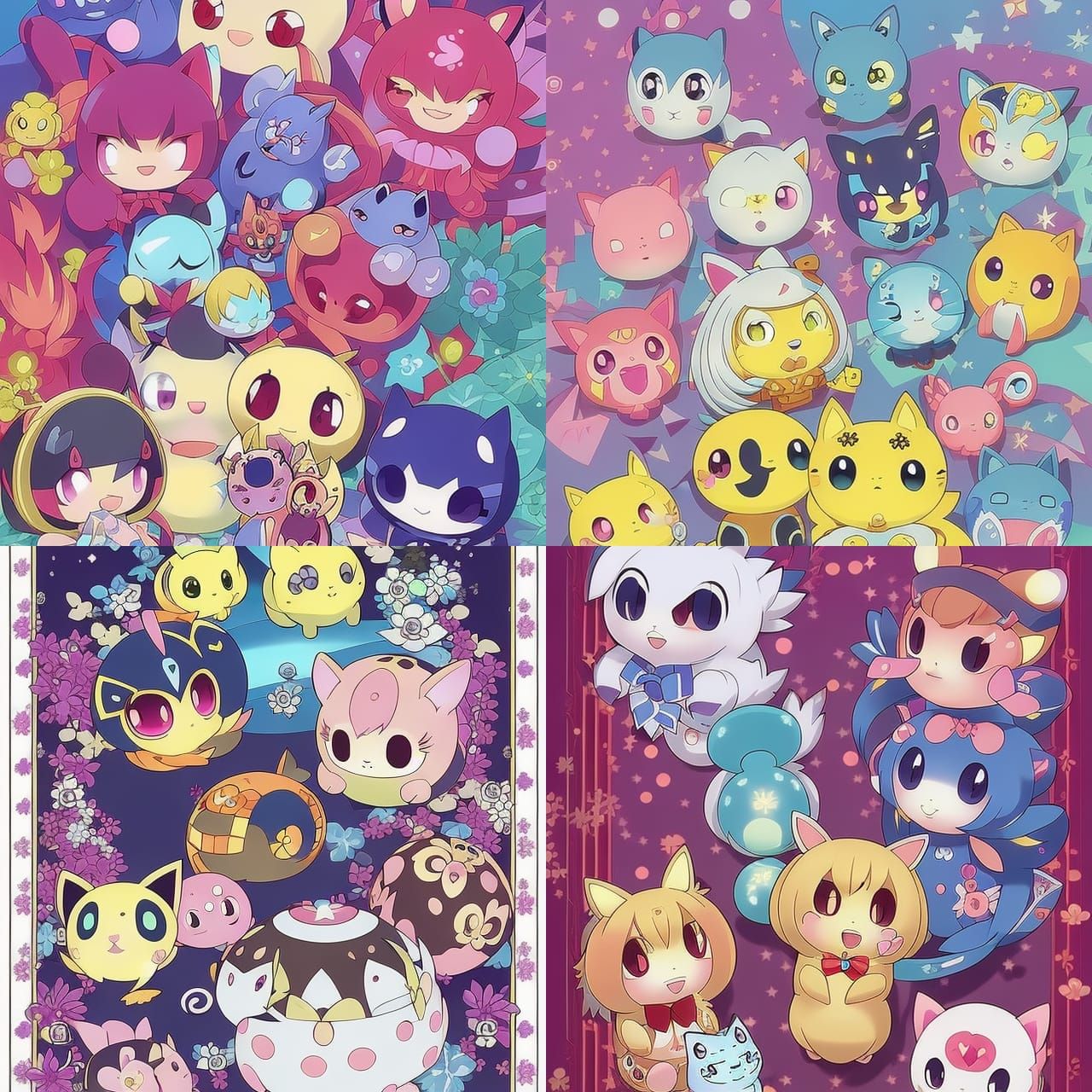 Cute Tamagotchi Pocket Pets in Anime Style
