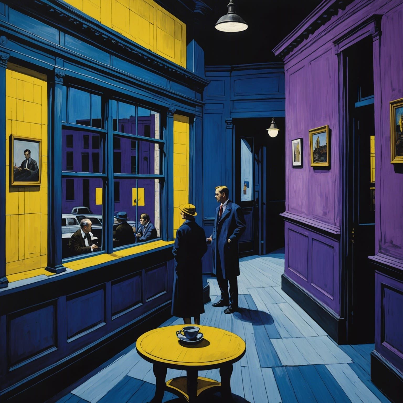 Traumatic New York Scene in Hyperreal Art Brut Style