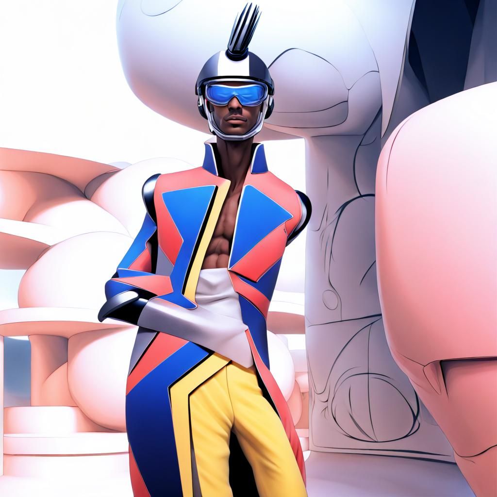 Futuristic Male Portrait in Digital Art Style