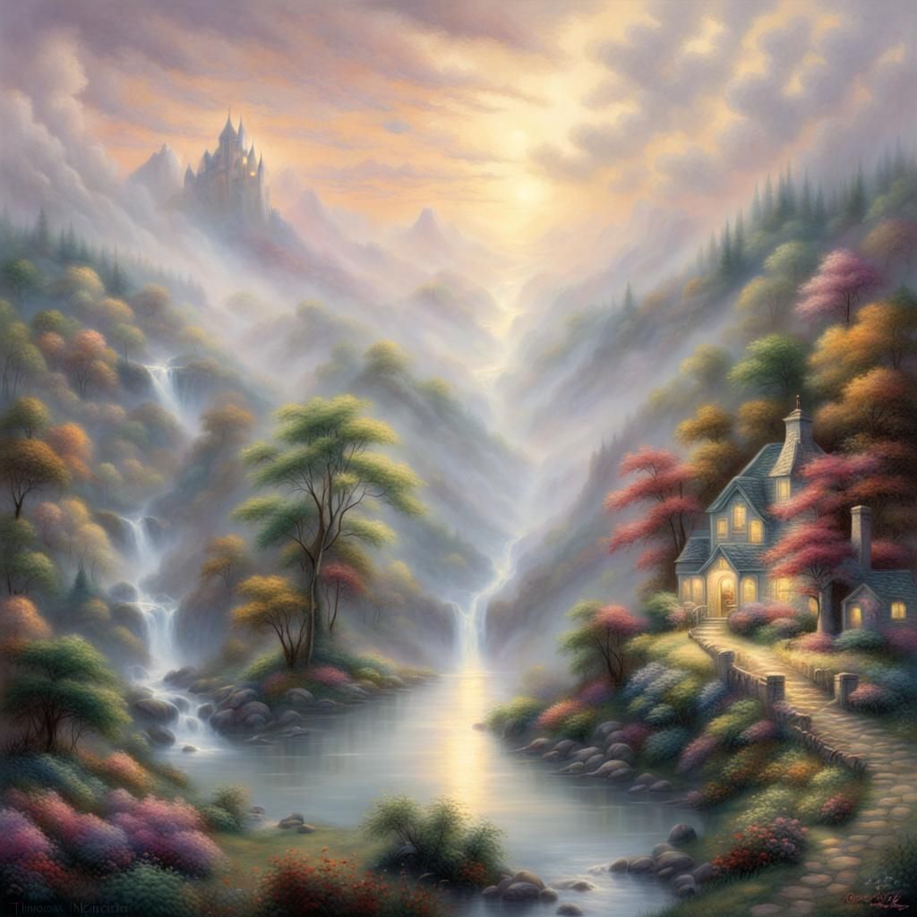 Ethereal Souls in a Misty Landscape