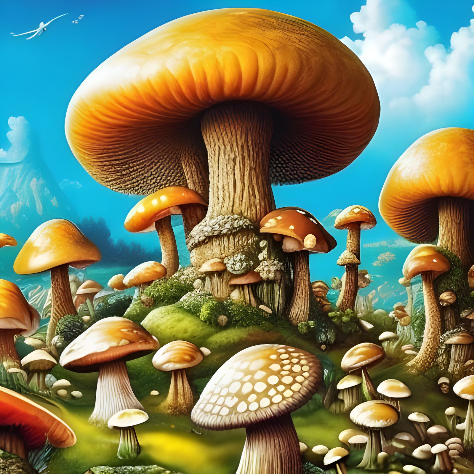 Fairytale Shroompunk Village in Yellow Toadstool Lowland