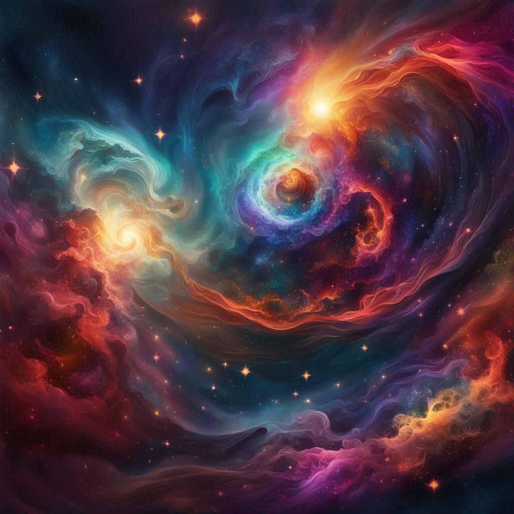 Dreamy Nebula Inspired Abstract Celestial Wonders