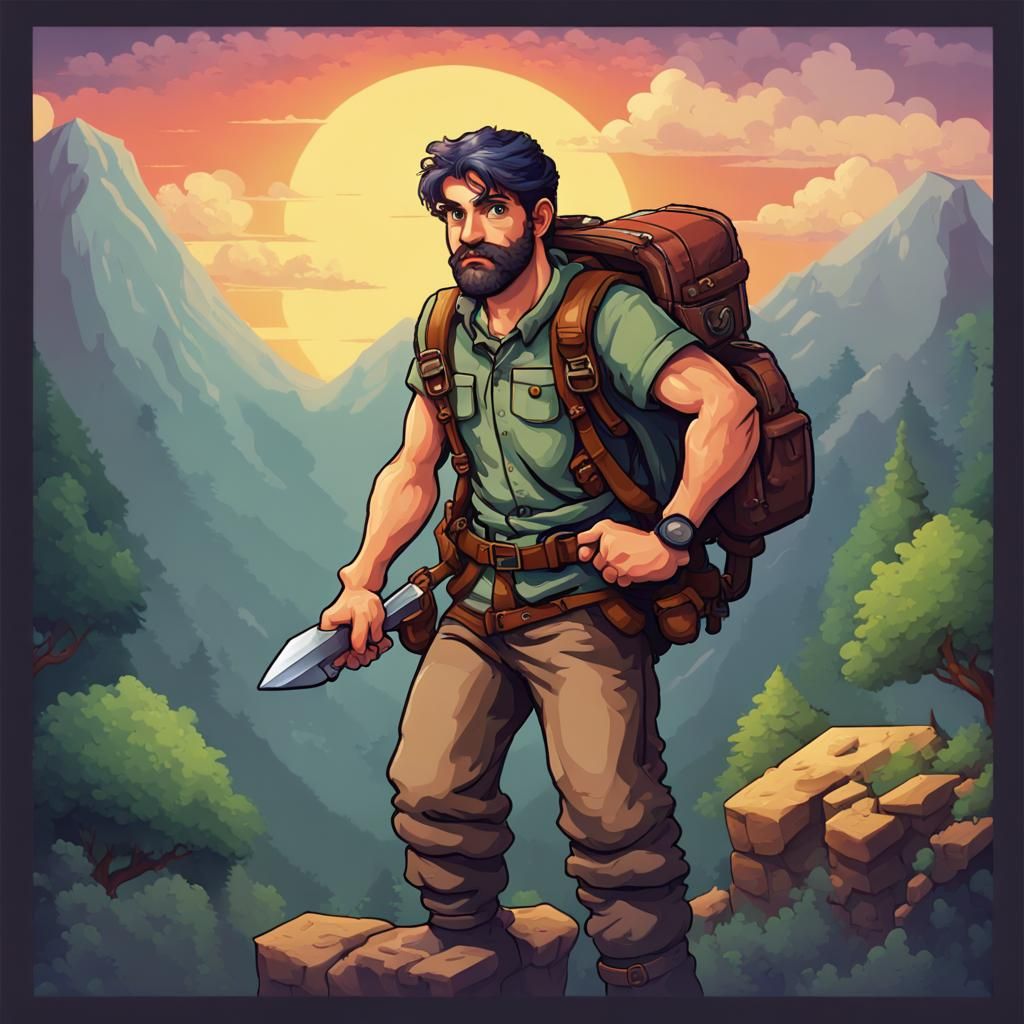 Adventurer Sprite in Classic SNES Platformer Style