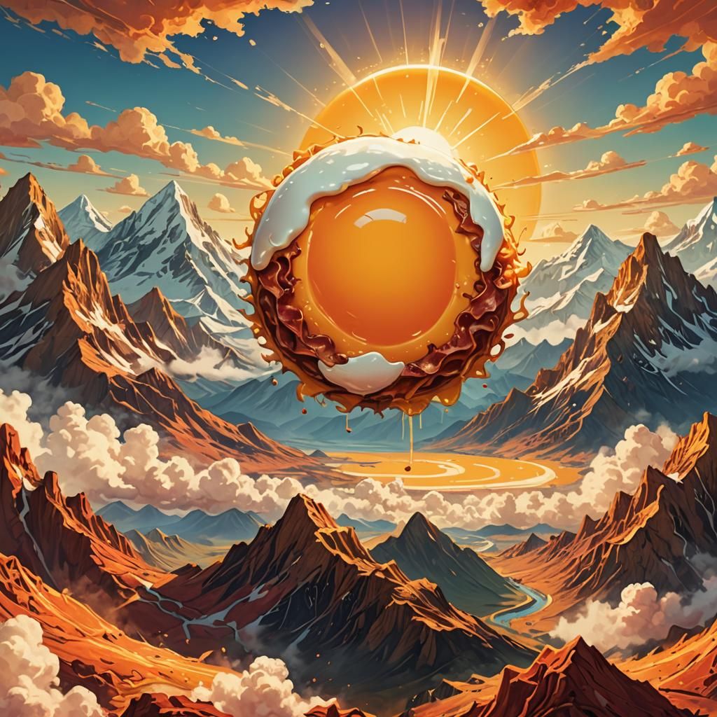 Giant Fried Egg Sky: A Digital Fantasy Artscape