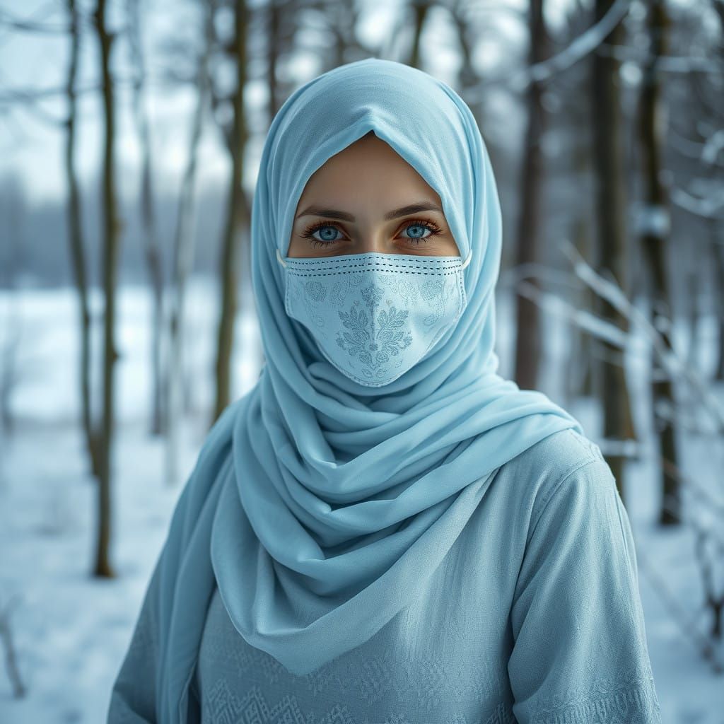Snowy Scandinavian Forest Portrait in Ethereal Mood