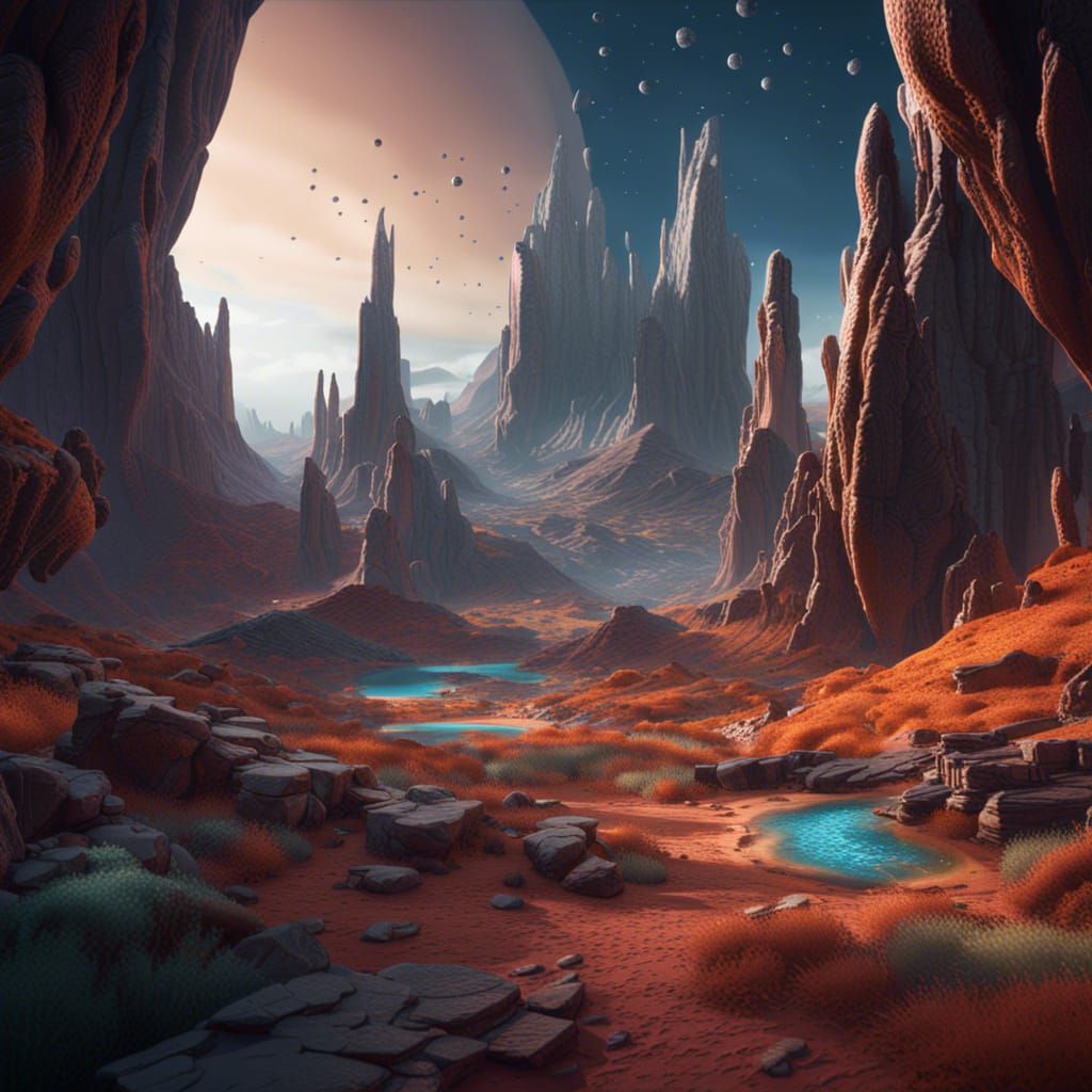 Utopia Planitia: Detailed Matte Painting in Deep Color
