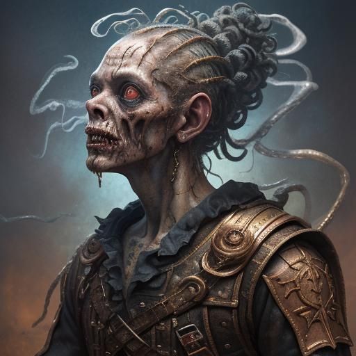 Terrifying Rastafarian Death Dancer in Impressionist Style