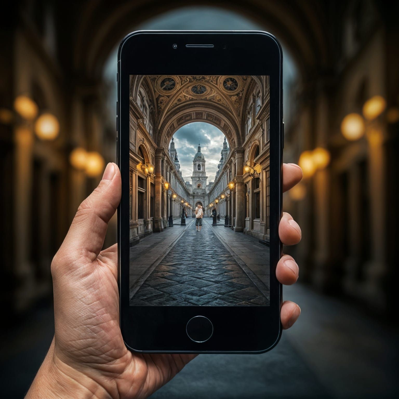 Recursive Hand Photo in Hyperrealistic Style