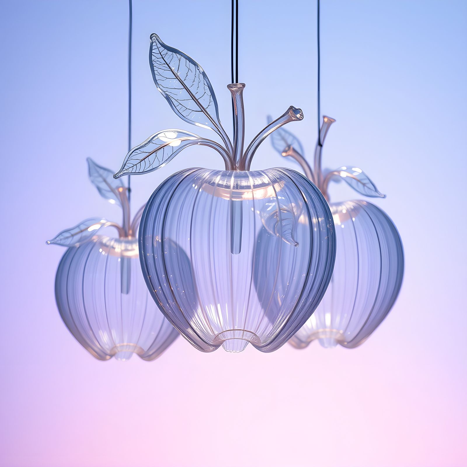 Surreal Glass Apples with Translucent Bubbles