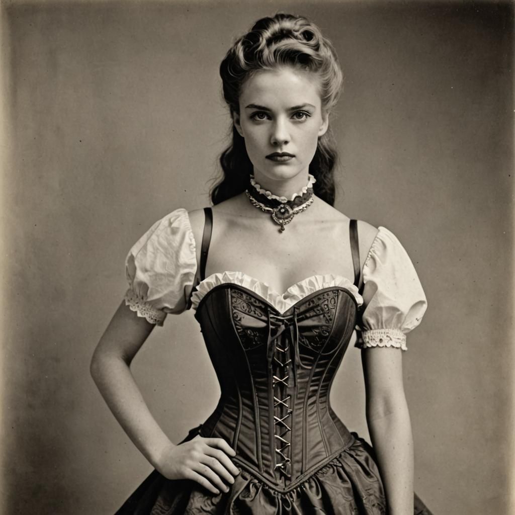 Glamorous Supermodel in Edwardian-Inspired Corsetry