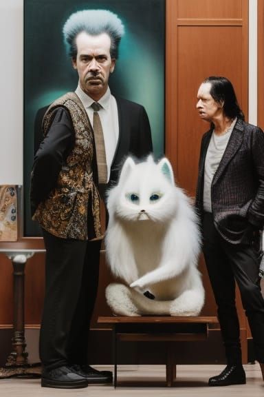 Surreal Stop-Motion Scene with Esoteric Motifs