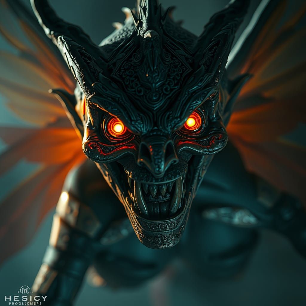 Eerie Fairy with Menacing Grin in Dark Fantasy Style