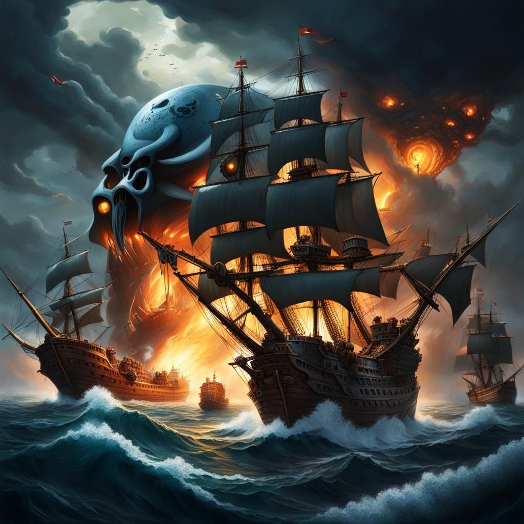 Pirate Fortress Under Skull Storm