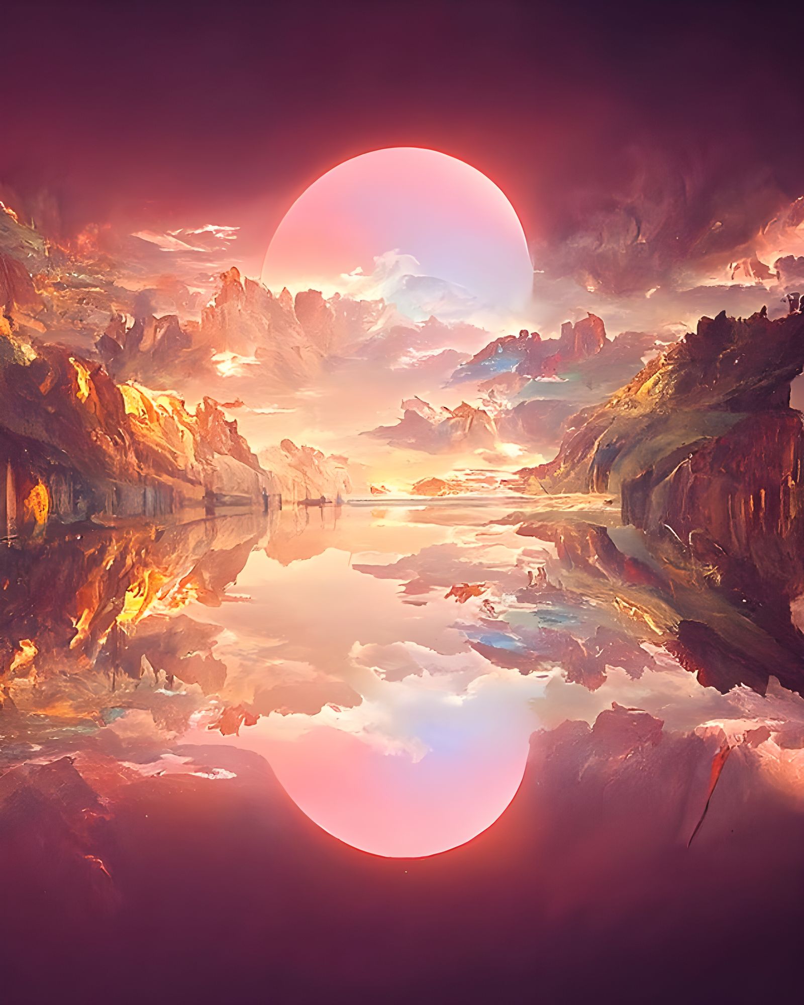 Ship Sailing on Dark Seas, Hyperrealistic Painting