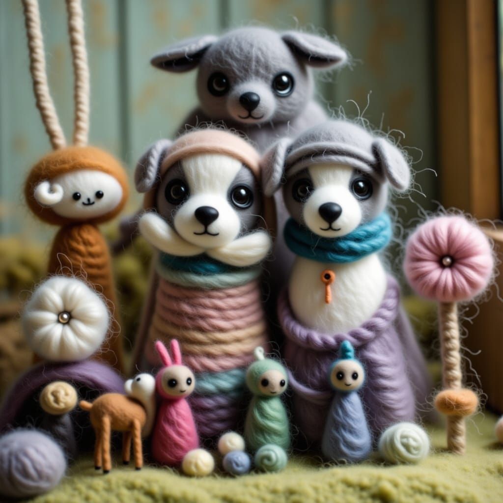Felted Wool Pets: Fiber Art Creations