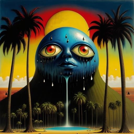 Surreal Tropical Sunset with Botero Sun