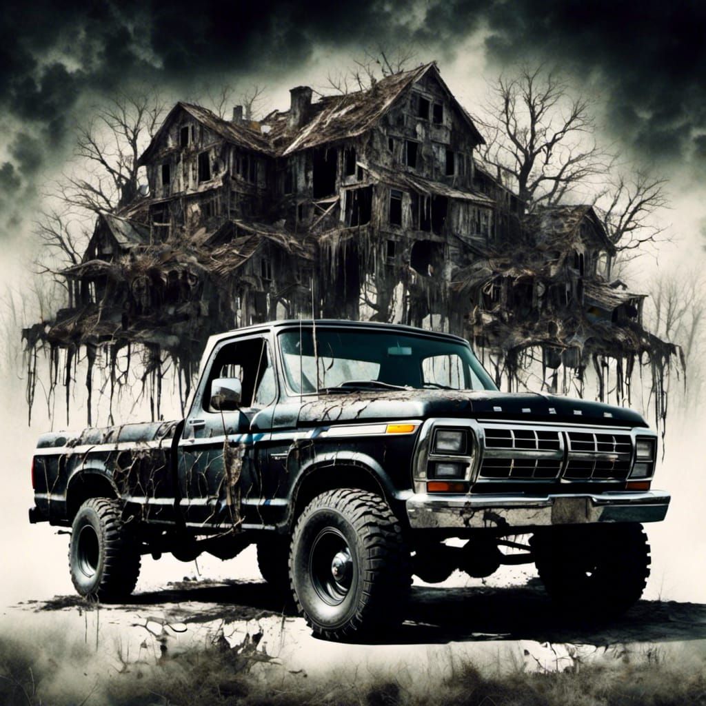 Black Beauty: Clydesdale Monster Truck in Macabre Style