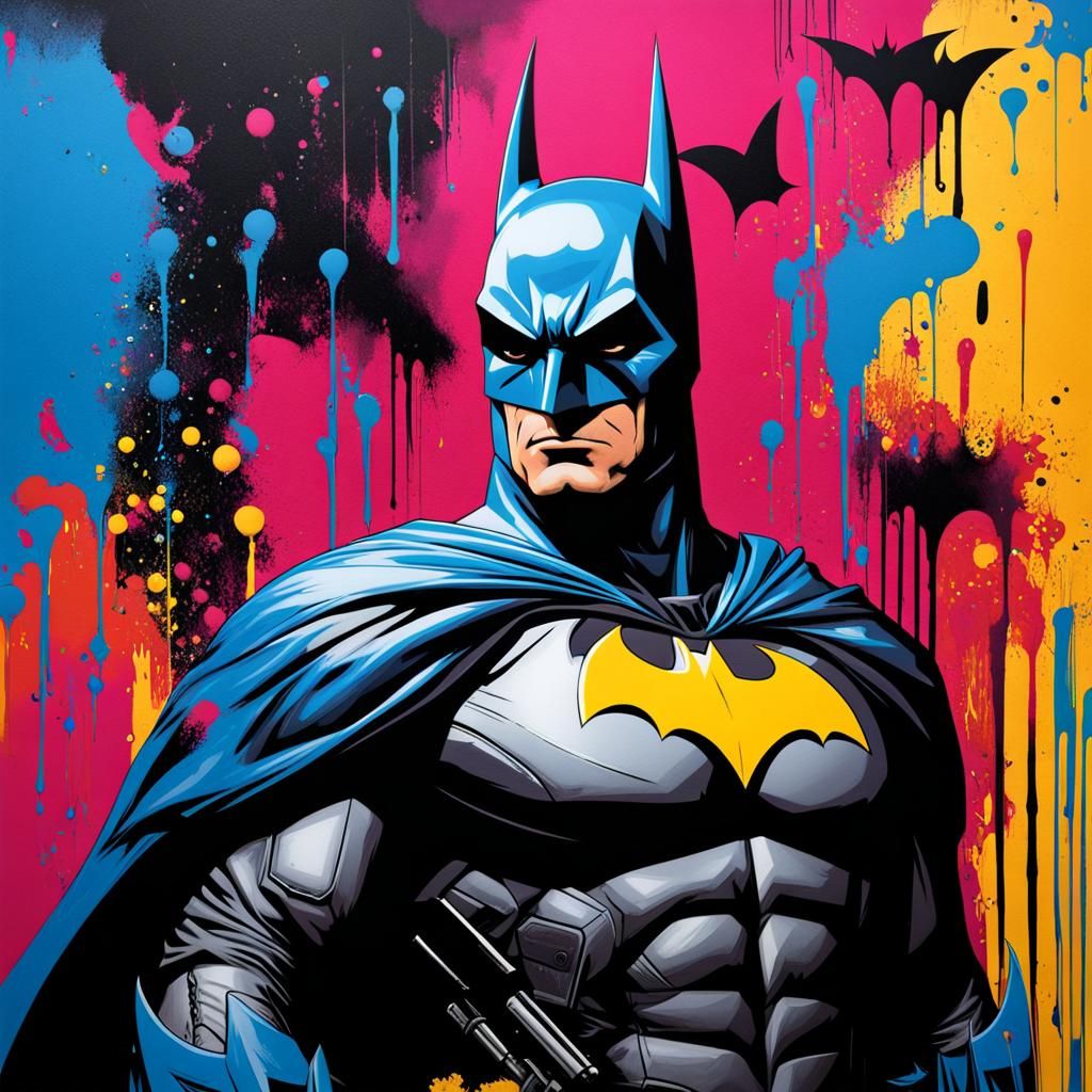 Batman Graffiti Art with Distorted Face