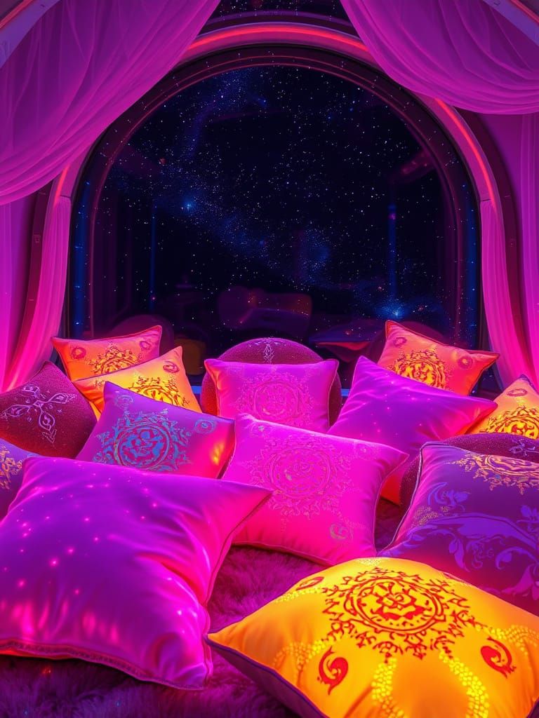 Cosmic Oasis in Vibrant Hyperrealism