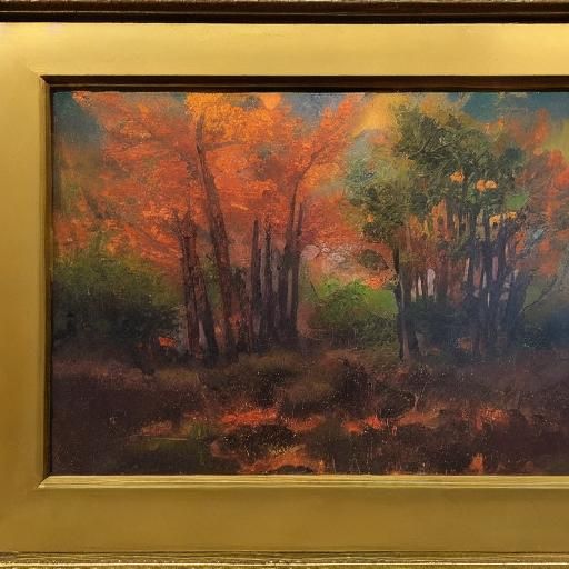 Forest Shaman in Golden Light: An Oil Painting