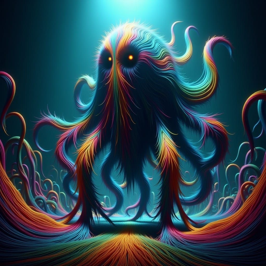 Giant Octopus of Light: Dark Fantasy Concept Art