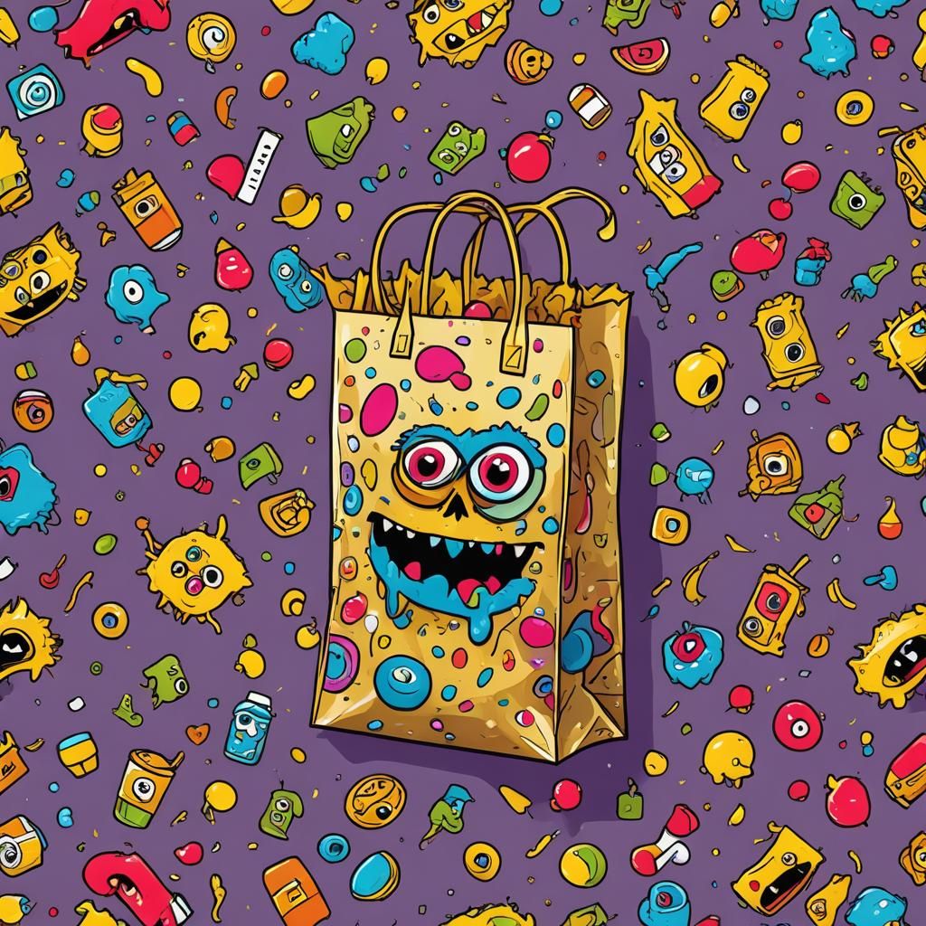 Monster Bag: Pop Art Food Packaging in 8K