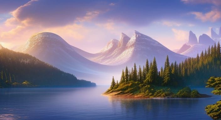 Coastal City in Fjord: Fantasy Matte Painting