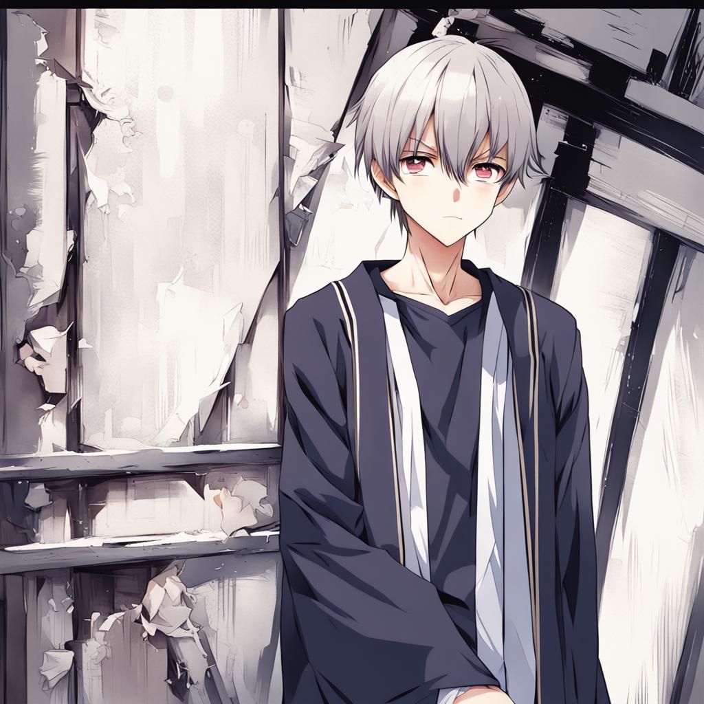 Anime Boy in Manga Key Visual Style