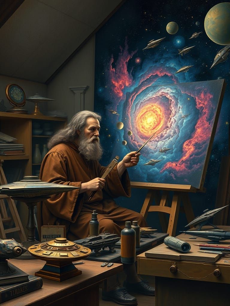 Da Vinci Paints Spacecraft: Renaissance Meets Sci-Fi