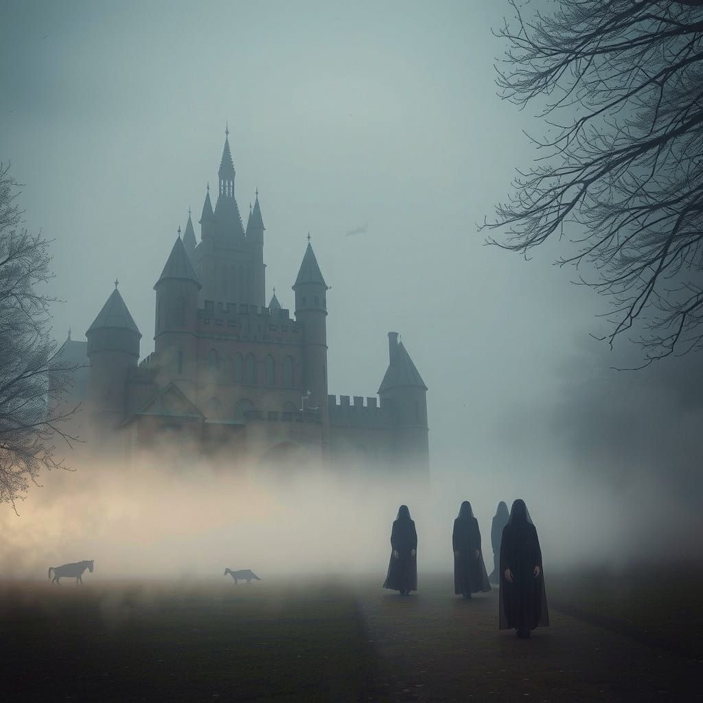 Glitch Art: Forgotten Dream in a Foggy Landscape