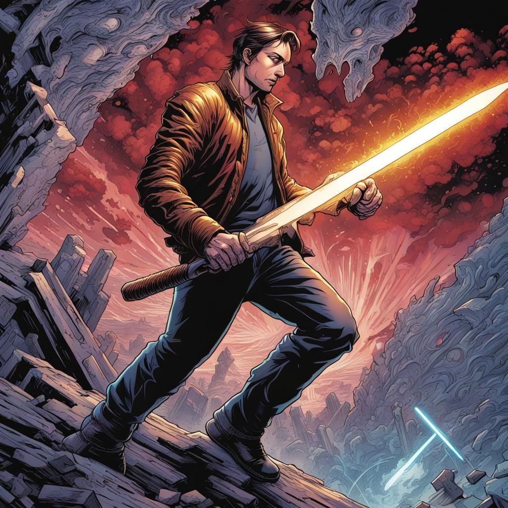 Laser Knife Item in Comic Book Art Style