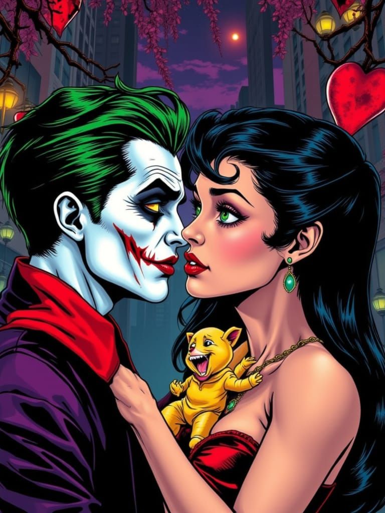 Betty Boop as a Strong African American Joker in a Pop-Art G...