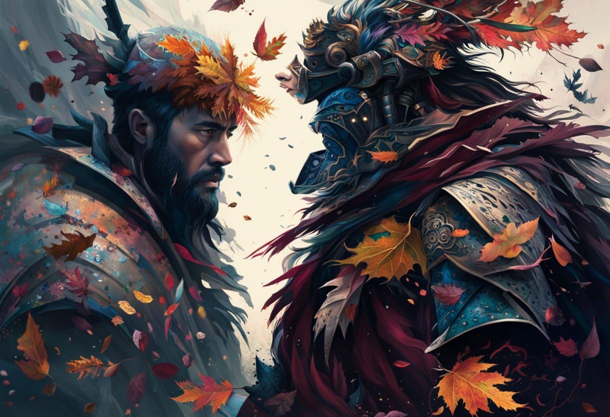 Winter Samurai vs Autumn Samurai Hologram