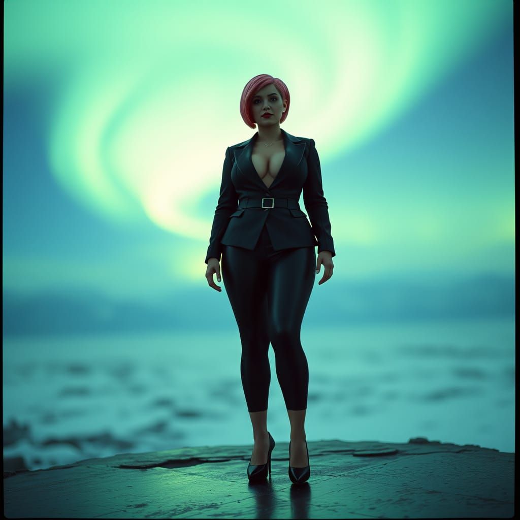 Ethereal Action Figure in Majestic Northern Lights