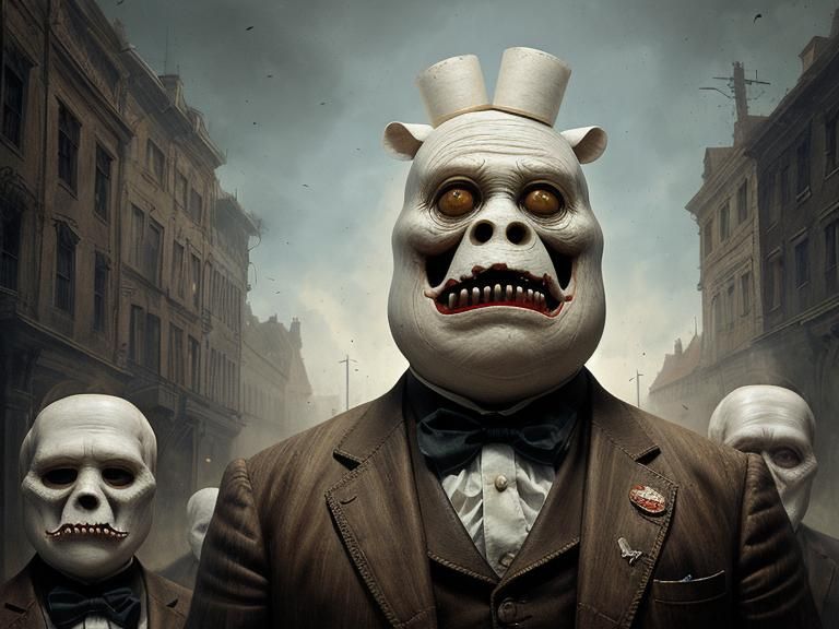 Horse-Faced Marshmallow Man Ready for a Little Dust Up