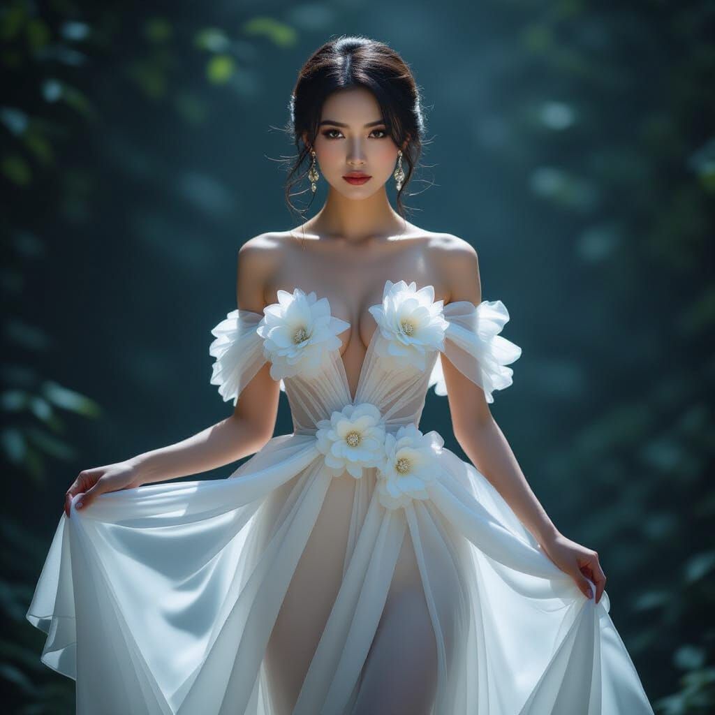 DeA Lu Jian Jun style painting of a woman in a luxuriously e...