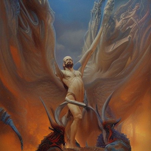 Yaldabaoth in Oil Painting Style