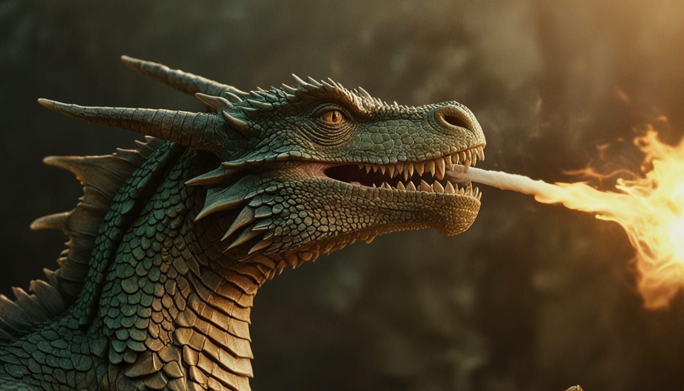 Epic Cinematic Dragon Reveal in Vibrant Green