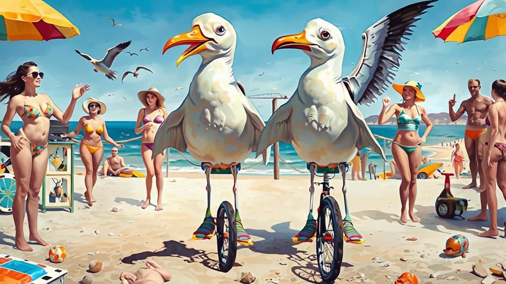 Angler Fish in Oil, Surreal Mosaic Pop Art