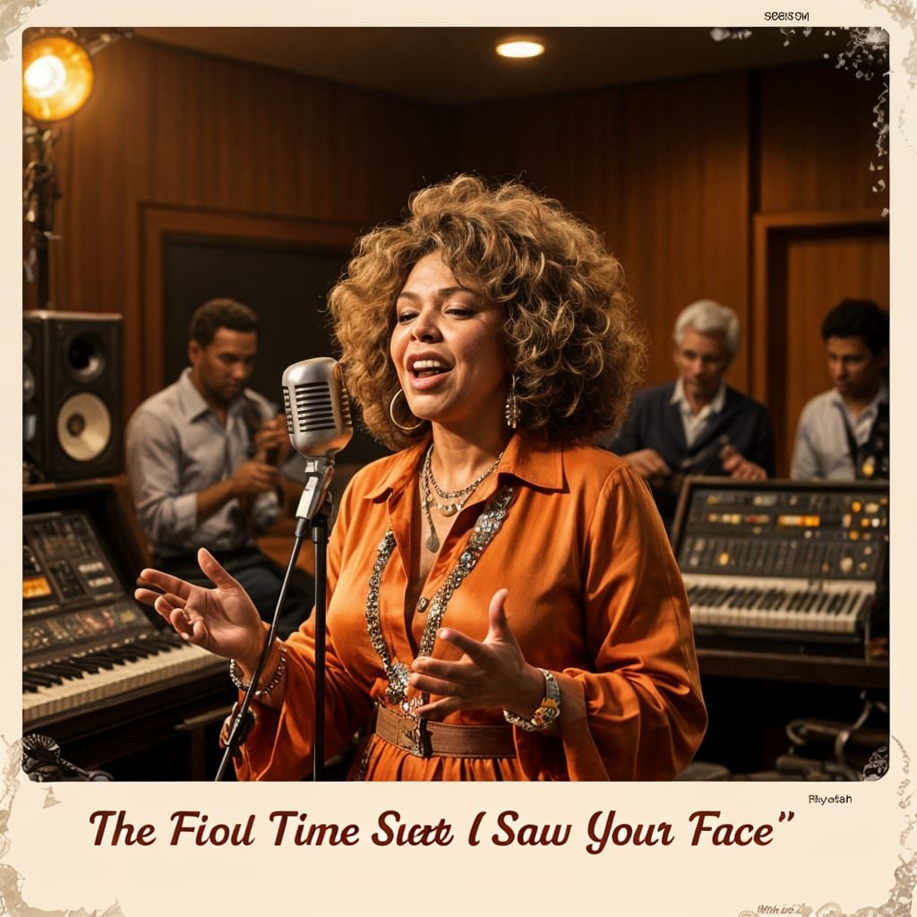 Roberta Flack Sings in Recording Studio