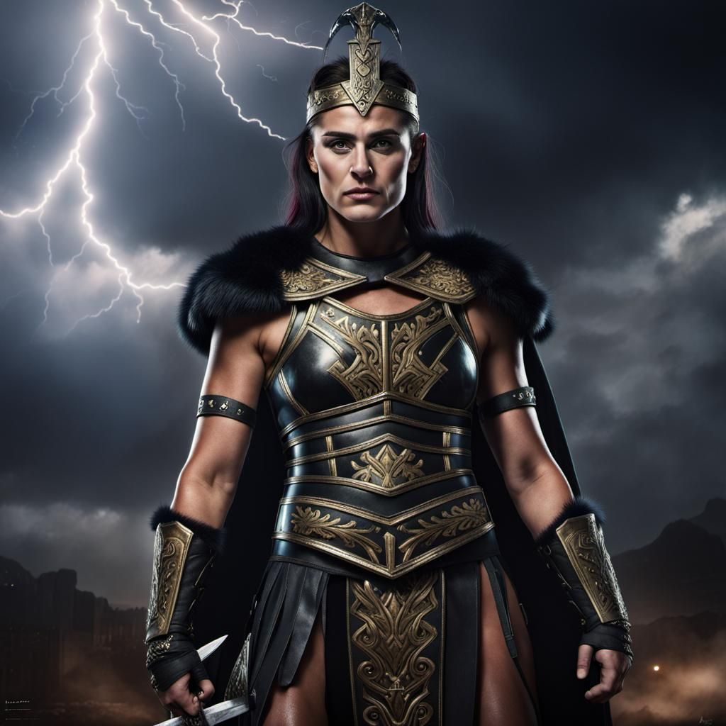 Epic Gladiator Queen in the Night