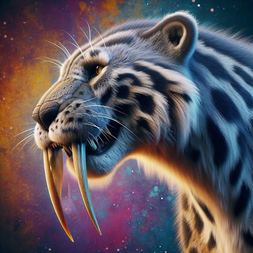 Prehistoric Smilodon (Saber-Toothed Cat)