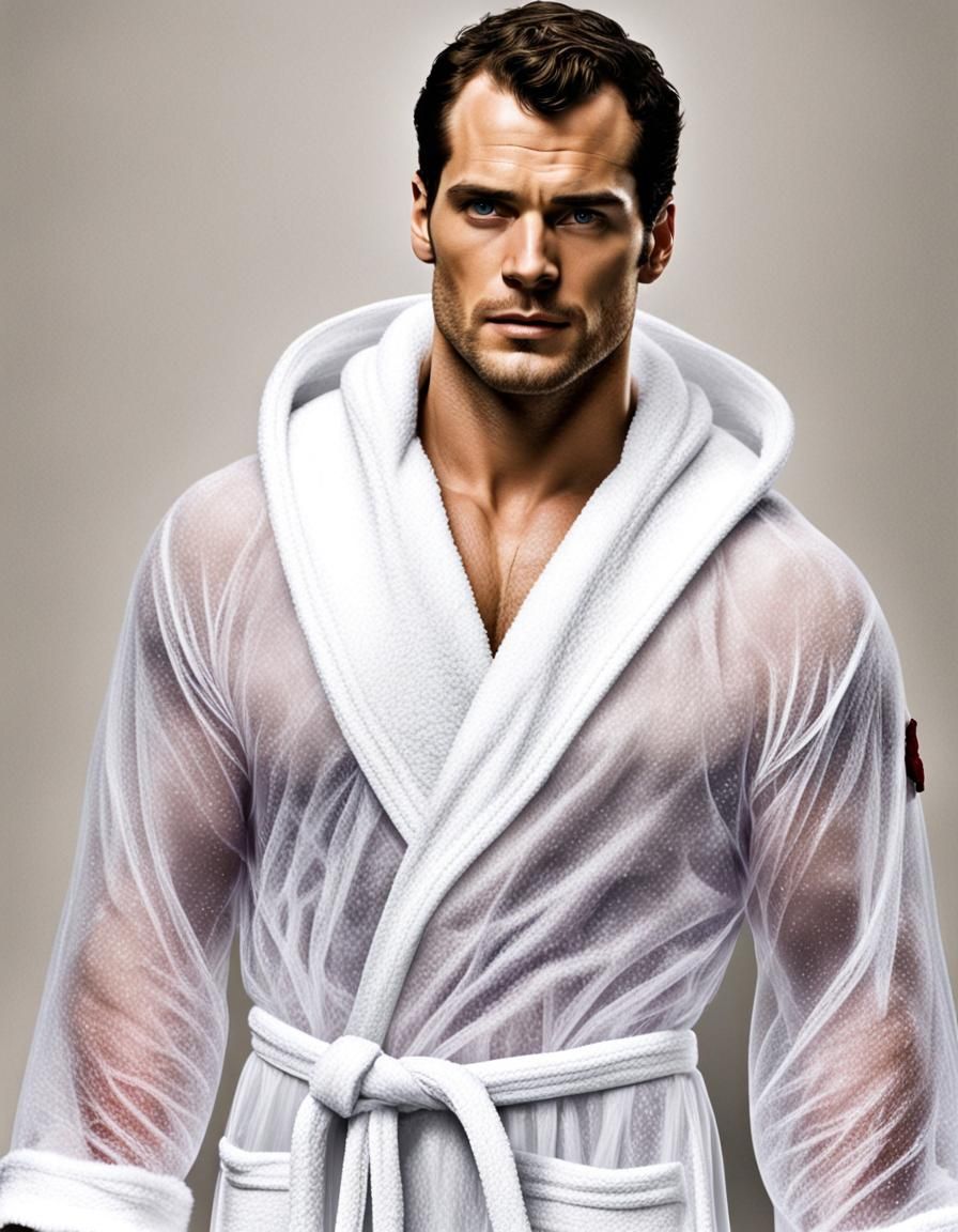 Henry Cavill in Transparent Robe, Realistic Portrait