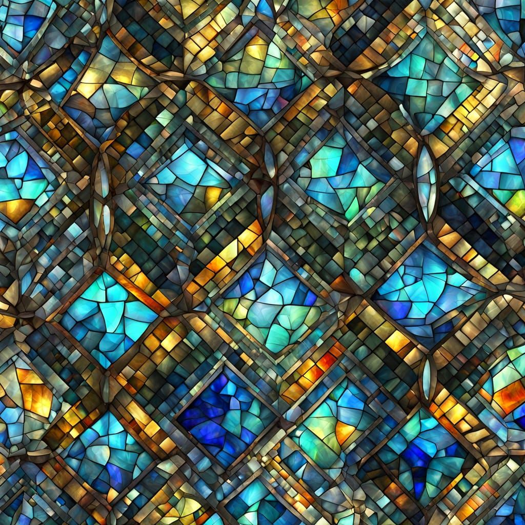 Labradorite Mosaic Cathedral in Abstract Expressionism