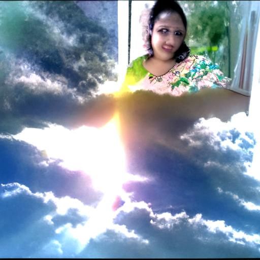 Heavenly Sunshine Beams Through Soft Clouds