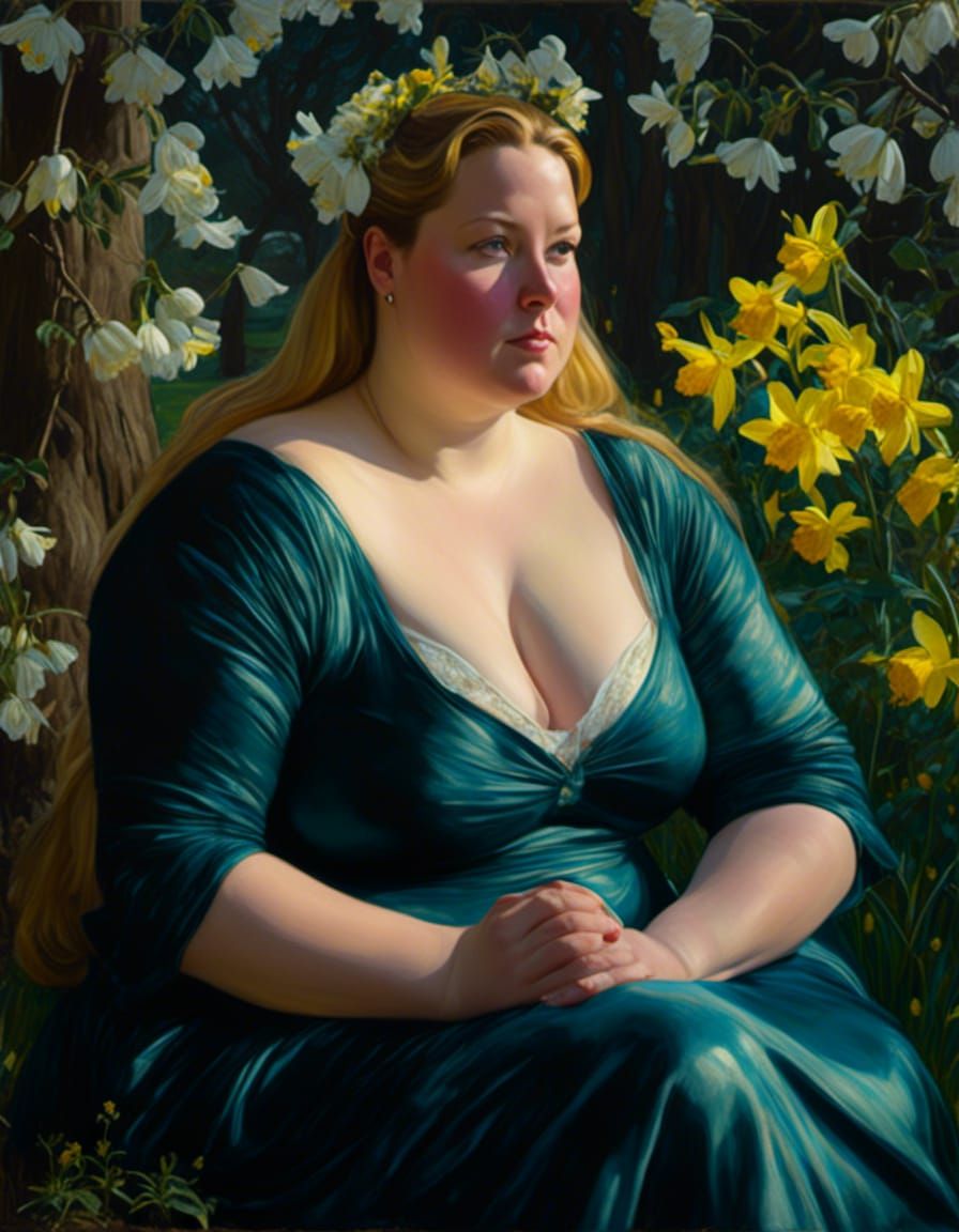 Pre-Raphaelite Spring Garden Dreamscape