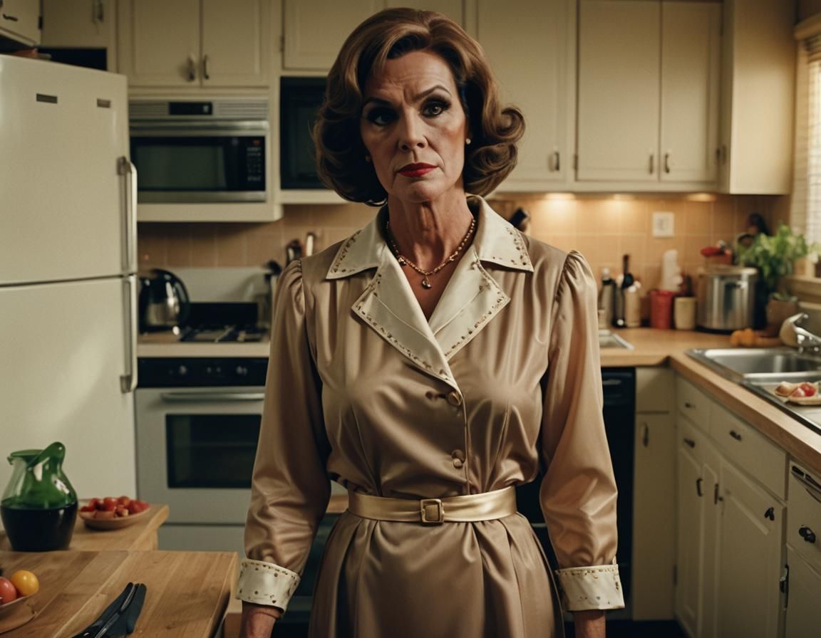 A Housewife's Elegance in Cinematic Mood