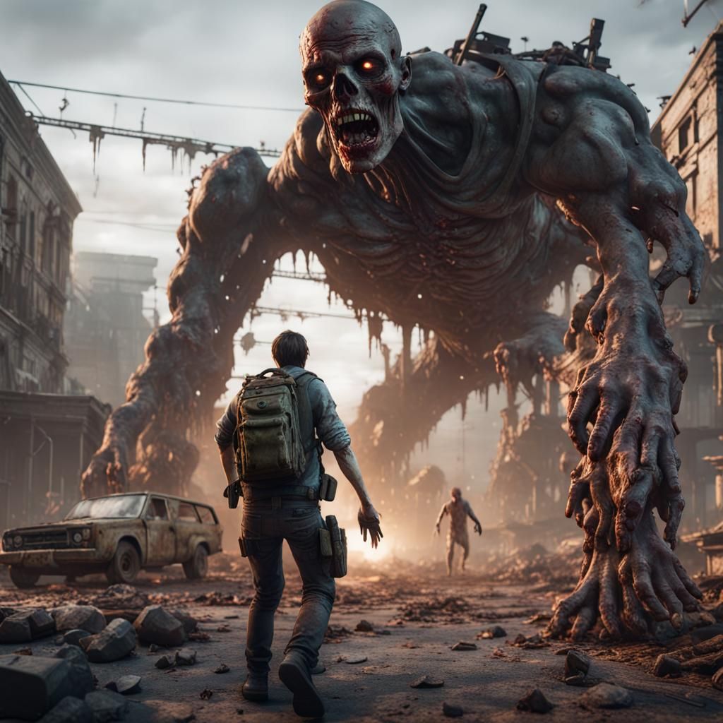 Zombie Apocalypse in 3D Game Cinematic Style