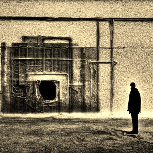 Industrial Decay: Grainy Black and White Surrealism