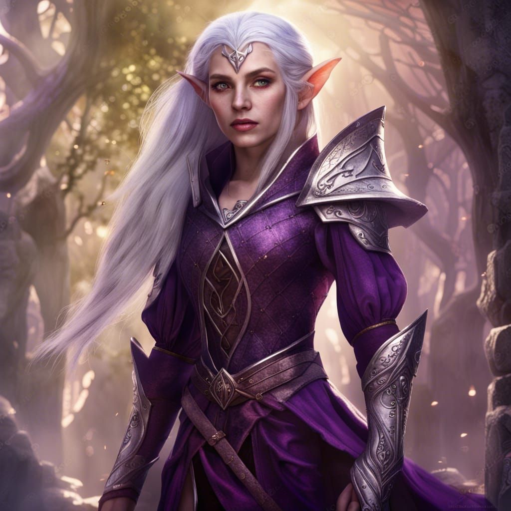 Medieval Elf with Silver Hair: Fantasy Concept Art